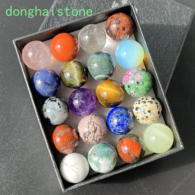 13x Wholesale Natural Mixed sphere quartz crystal ball Palm stone healing 15mm+