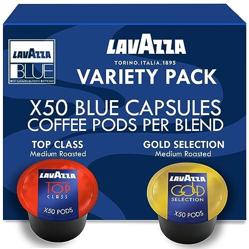 Blue Capsules Coffee Pods, Best Value Pack 2 x 50 each, 100 ct, Top