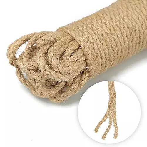 Jute Twine Rope 5mm,20m Thick Rope Jute String Strong Hemp Rope Cord