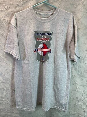 #ad #ad USA Shooting Is My Olympic Sport Men#x27;s Preshrunk Short Sleeve Shirt Gray Size XL $14.27