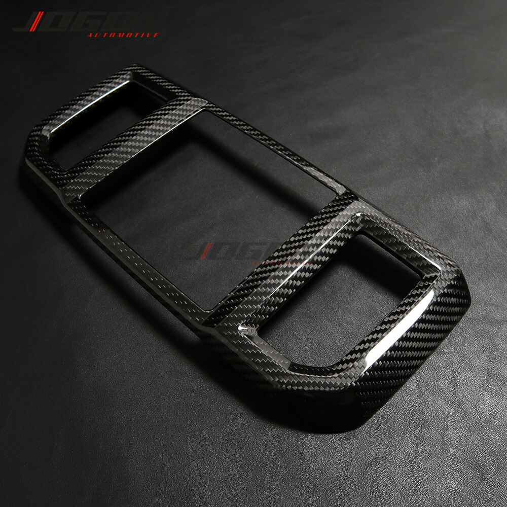 JOGON Real Carbon Fiber Rear AC Vent Trim – For Ford F150 / Raptor 2015-2020 – Black, Polished, Self-Adhesive