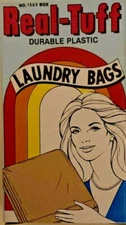 1970's Real-Tuff Plastic Laundry Bag Original Box - Vending Machine Laundromat