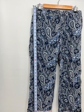 Tommy Hilfiger Womens Navy/White Printed Cropped Pants Size 6