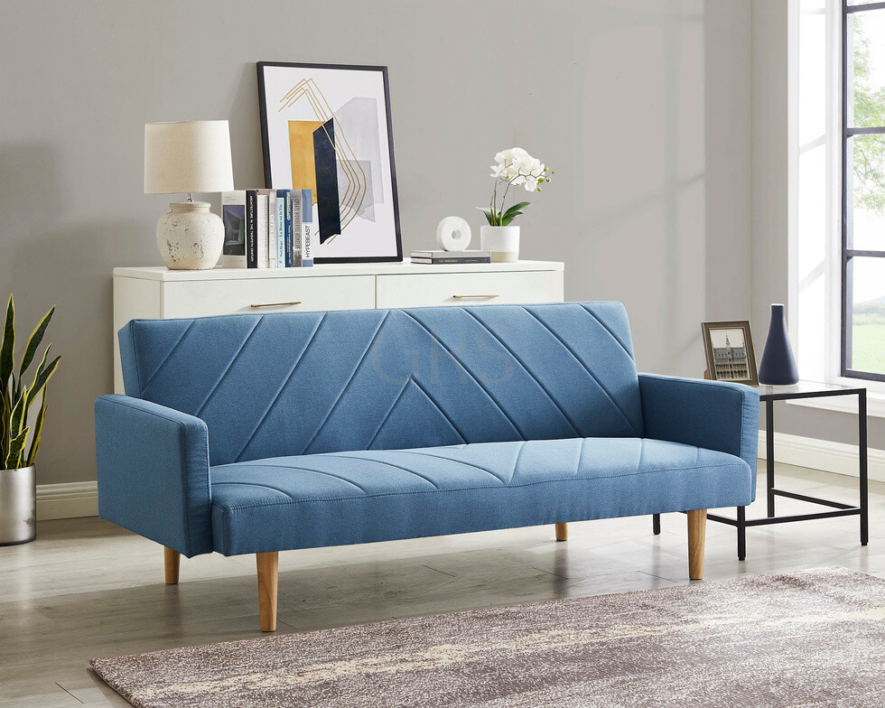 Home Detail 3 Seater Sofa Bed Fabric Chevron Design Wooden Leg Frame Sofabed Clic-Clac (Light Grey) 25 3 Seater Sofa Bed Fabric Chevron Design Wooden Leg Frame Sofabed Clic-Clac