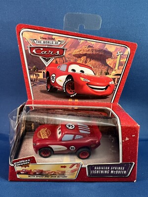 Disney Pixar Cars Lightning McQueen Pullbax Motor with Speed and Spin Action 