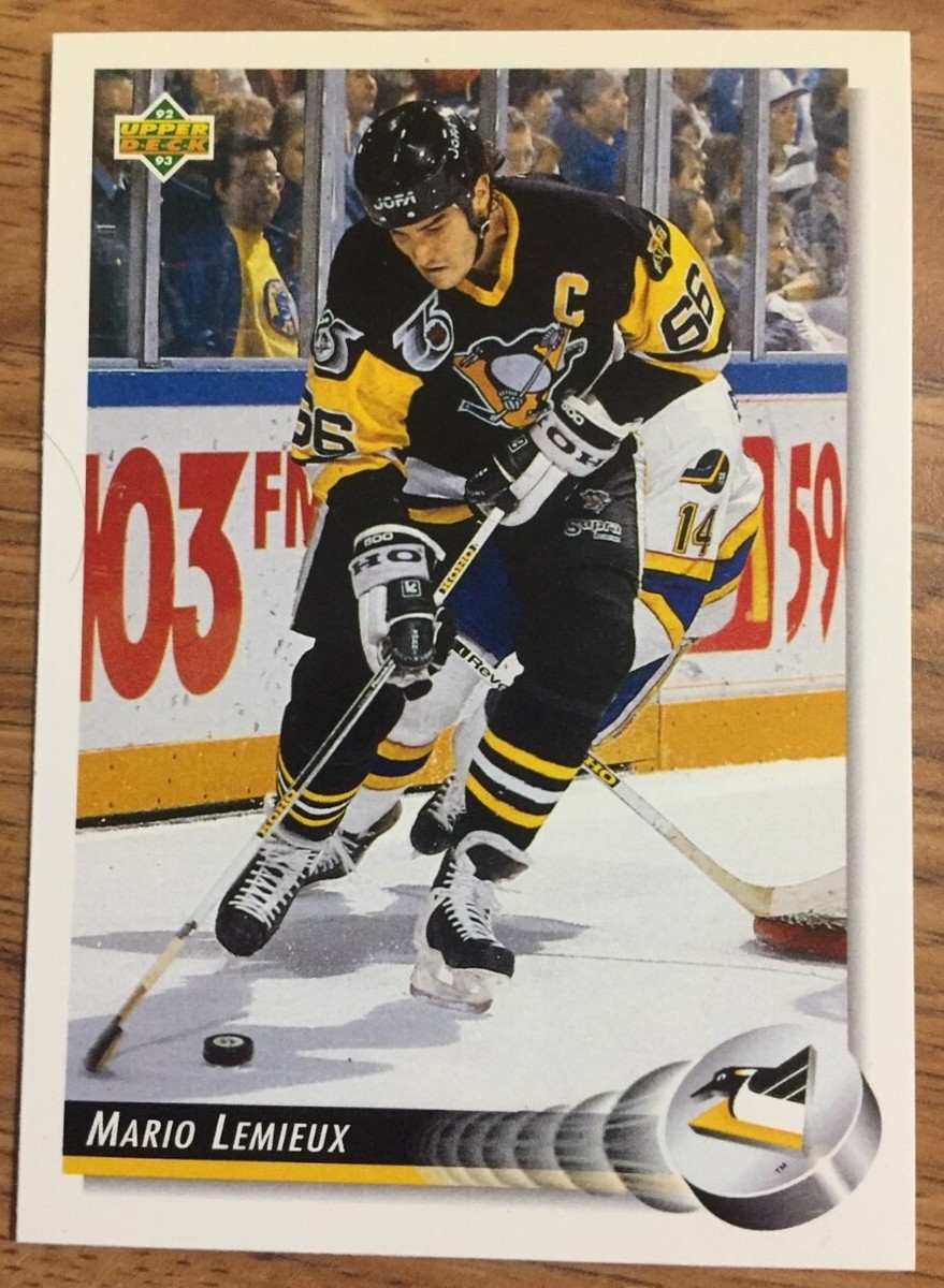 92 93 Upper Deck MARIO LEMIEUX Hockey card #26 Pittsburg Penguins