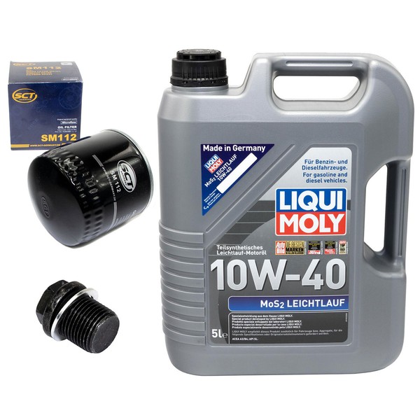 MotoröL Set 10W-40 5 Liter + ÖLfilter SM 112 + Schraube FüR Volvo 850 960 C70-image