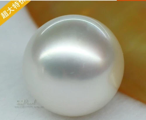 HUGE 14-15MM NATURAL NEAR ROUND SOUTH SEA GENUINE WHITE LOOSE PEARL half drilled