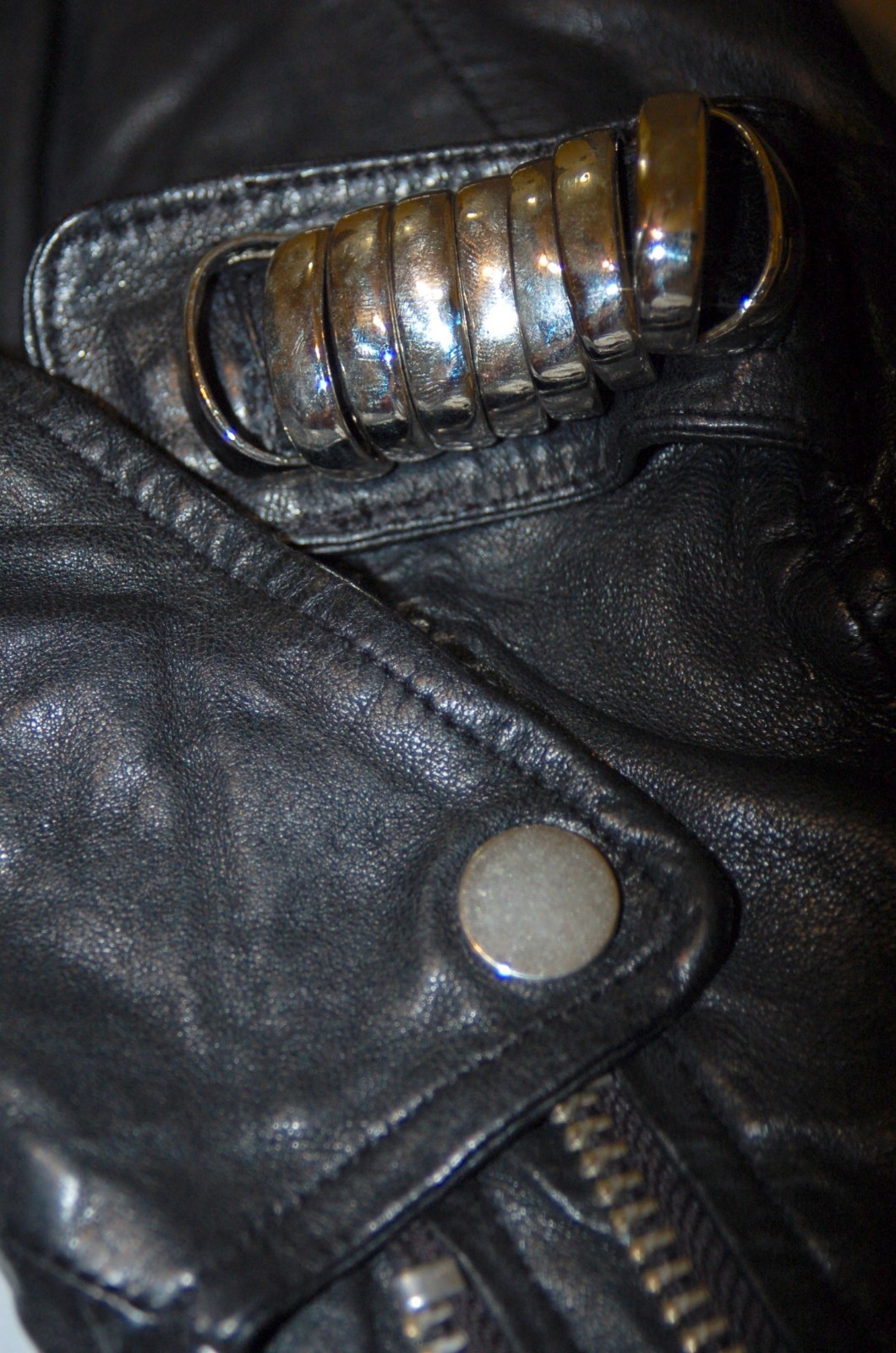 Doma Women's Leather Biker Jacket, 6575, Black, Size M image 7
