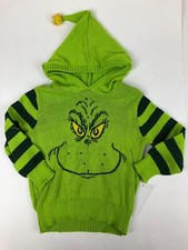 Dr. Seuss THE GRINCH Hooded Baby Toddler Sweater NWT Christmas Holiday