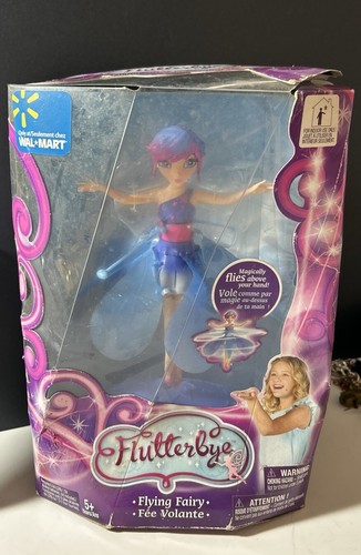 RETIRED Flutterbye Bluish Purple With Pink Belt Blue Wings New In Original Box - Picture 6 of 15