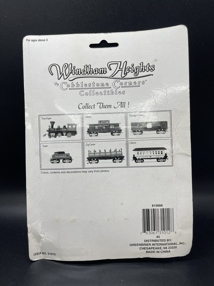 Windham Heights By Cobblestone Corners Collectibles Caboose And Log