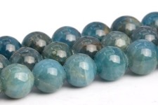 5MM Natural Deep Sea Blue Apatite Smooth Round Gemstone Loose Beads 15" Strand