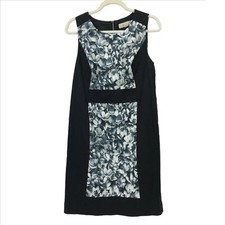 Michael Kors Black and Floral Print Sleeveless Sheath Dress US 12