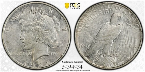 1923-D Peace Silver Dollar PCGS Genuine Scratch-AU Detail