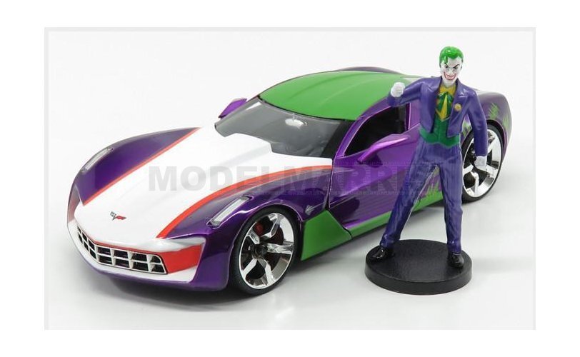 JADA 253255020 CHEVROLET - CORVETTE STINGRAY WITH JOKER FIGURE 2009 - PURPLE GRE