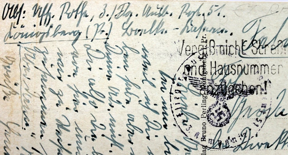 Feldpost AK 1939 Königsberg Ostpreußen, Flieger Ausb. Rgt. 51 n. Leipzig Gohlis - Bild 3 von 4