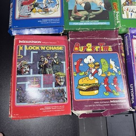 Vintage Video Game Intellivision Games (15)baseball Pitfall Burger Time Utopia