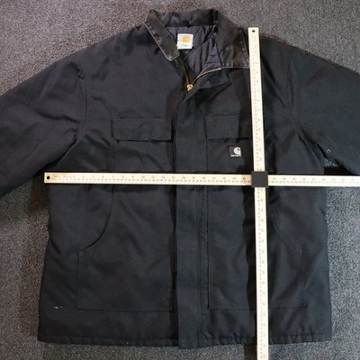 Carhartt C55 BLK Quilt-Lined Work Coat Mens 2XL Black Canvas Work