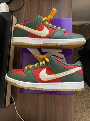 Nike SB Dunk Low Pro PRM Skateboarding Shoes Green US 9.5 Medium (D) Extra Laces