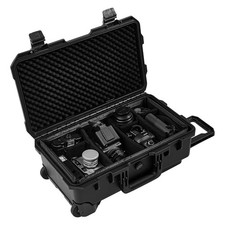 Camera Case, Rolling Luggage Case with Telescopic Handle for Camera Accessories
