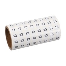 0.4" Small Round Number Stickers Roll, 1000 Pcs Circle Labels, Black Number 13