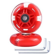 Gladeer 2-Pack 80mm 3-Wheeled Scooter Rear Wheels Light Up Inline Skate Repla...