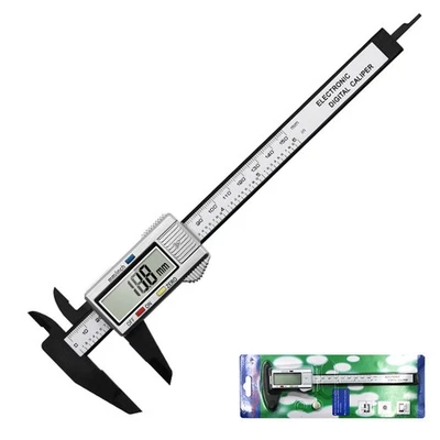 CHINACNCZONE Digital 6" 150mm LCD Carbin Fiber Electronic Digital Vernier Caliper Micrometer