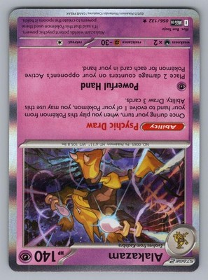 ALAKAZAM 056/132 R MEGA EVOLUTION POKEMON REVERSE HOLO NM MEG 2025