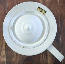 Original Emaille Steckbecken Nachttopf Bettpfanne Marke: Baumann