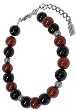 Phiten Titanium Natural power stone Bracelet Onyx Red agate 8mm NK-MIX04