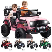 24V Kids Ride On Truck 2-Seater, Remote Control, 200W Motors, LED, Music, USB