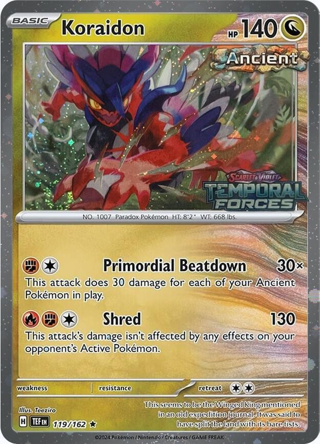 Koraidon - 119/162 - Pokemon Temporal Forces STAMPED Promo SEALED NM