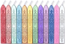 12 Pieces Sealing Wax Sticks with Wicks for Letter Seal Color A
