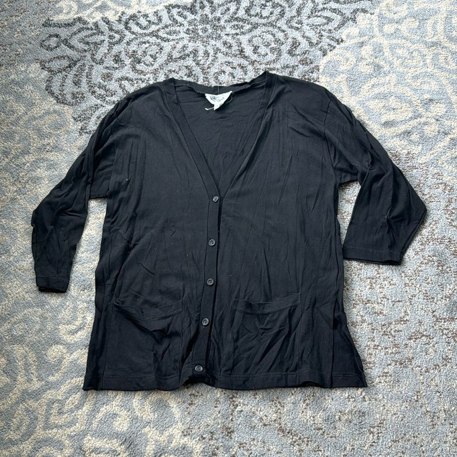 Vintage Reference Point Button Down Cardigan Blac… - image 1