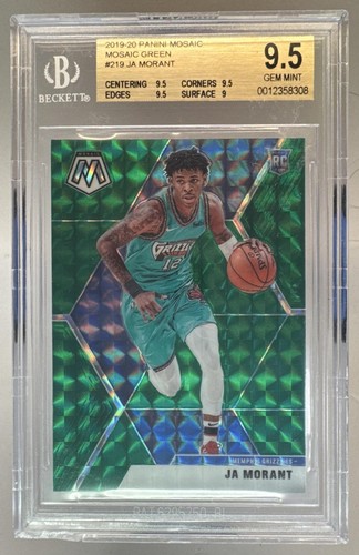 8308 Ja Morant 2019 Panini Mosaic #219 Green Mosaic RC RC BGS 9.5