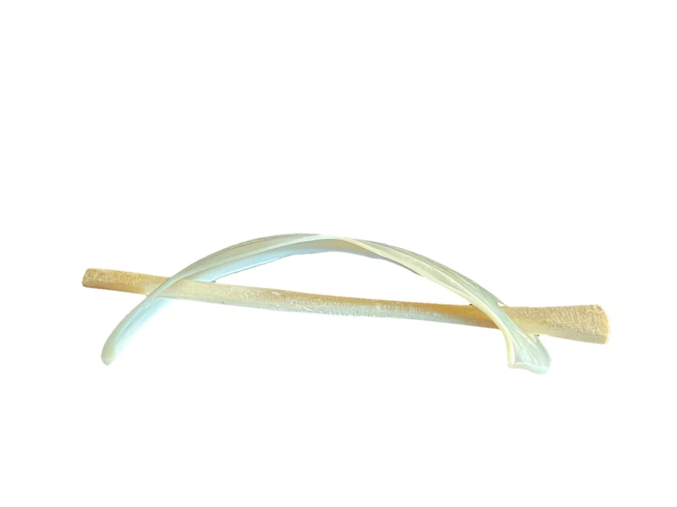 VTG Mother of Pearl Feather Hair Pin Stick White Barrette Boho Wedding - Image 4 of 4