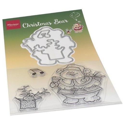 Marianne Design Clear Stamps & Cutting Dies - Hetty's Christmas Bear HT1658