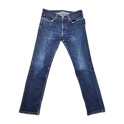 Levi's 511 34x32 Slim Fit Dark Blue Casual Denim Skinny Jeans Distressed 0268