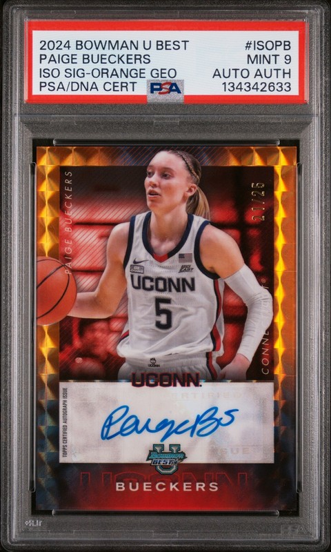 BOWMAN UNIVERSITY BEST ISO SIGNATURES PAIGE BUECKERS 21/25 PSA 9 AUTO AUTHENTIC