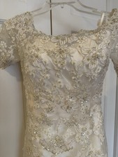 Wedding Dress Casablanca Bridal 2-in-1 Lace Overlay  Strapless Gown Sz 2 2119 