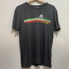 Plain Lazy Mens Grey Black  Bamboo T-Shirt Size M Round Neck Cycle Cycling