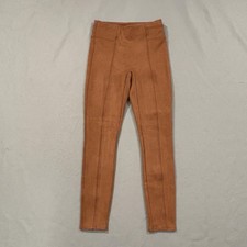 Spanx Faux Suede Leggings Women S Camel Brown High Rise Shaping Slimming Skinny