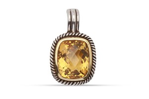 Authentic Michelle Albala 925 Silver Gold Plated 19.20ctw Citrine Enhancer Pendant (7.6g.)