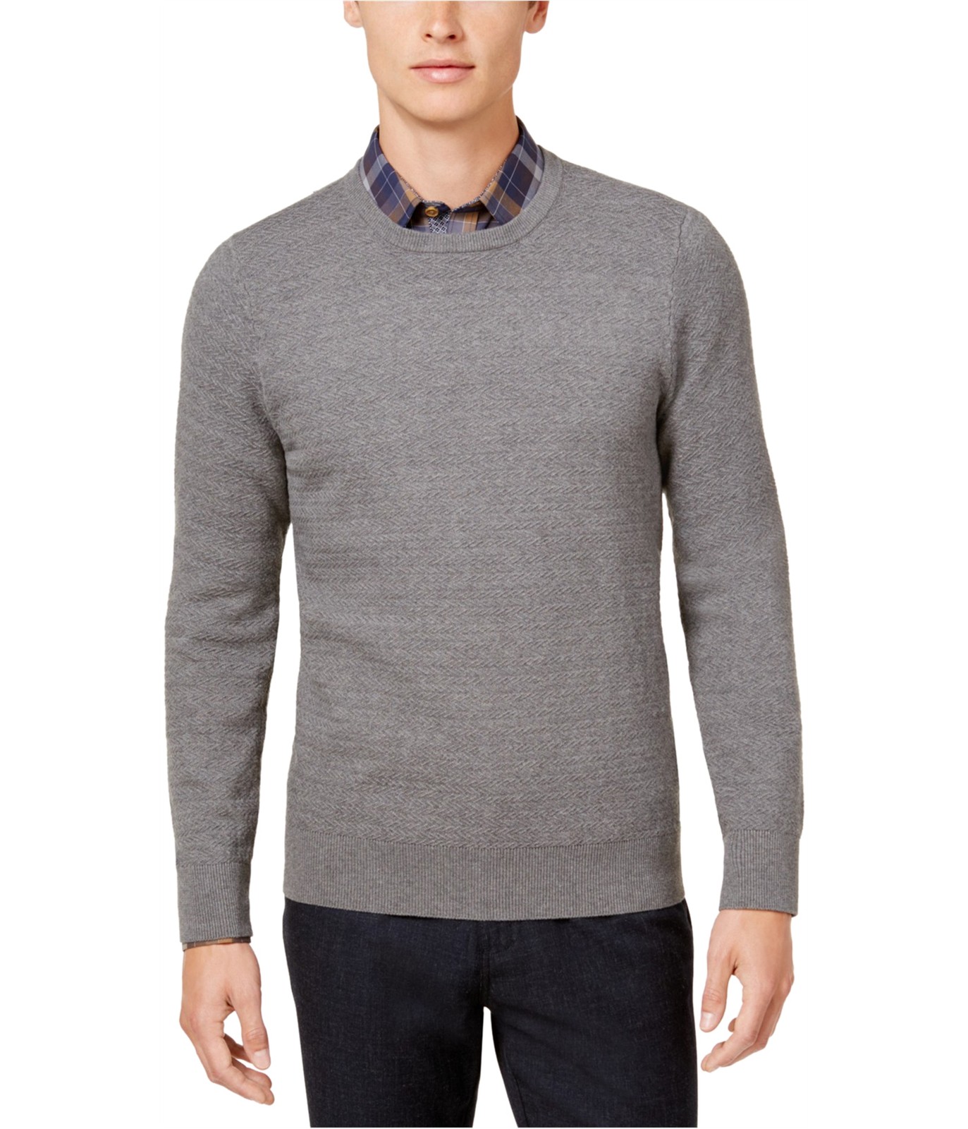 Ryan Seacrest Mens Heather Pullover Sweater Grey Small 7690₽