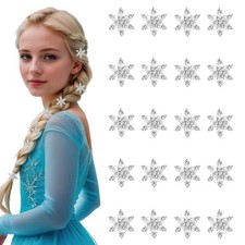 20 Pcs Mini Snowflake Hair Clips Sparkly Rhinestone Decorative Hair Pins Wedd...