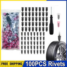 100Pcs Tire Repair Rubber Nails Tyre Puncture Repair Screws Kit w/ Screwdriver.