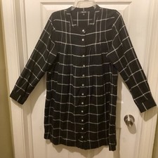Madewell Womens Plaid Shirt Dress Tunic Button-up Long Sleeve ~M~