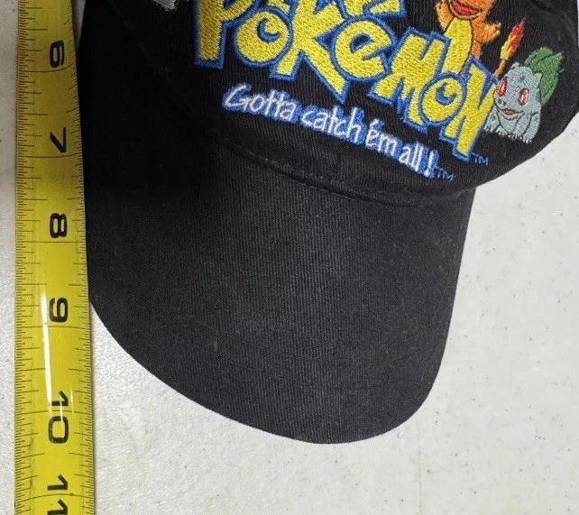 De colección 1999 Pokemon Gorra Gorra Nintendo Head Start Correa Atrapar Em Todo Negro Juvenil Foto 2 de 4