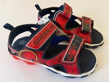 NEW Spiderman Light Up Ankle Strap Sandals Shoes Toddler 11M Red Blue Girls Boys